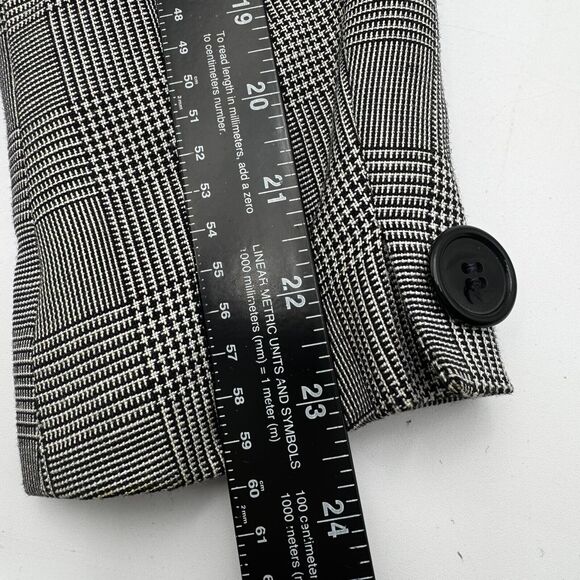 SAVILLE Women's 4 Vintage Black White Houndstooth Plaid Preppy Blazer Skirt Suit - Picture 10 of 16